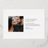 手紙フォイルよくはしゃぐウェディング日付カードを保存 箔招待状 (裏面)