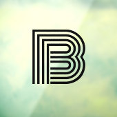 手紙モダンイニシャルモノグラム |黒 ウィンドウサイン (シート3)