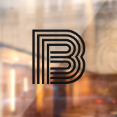 手紙モダンイニシャルモノグラム |黒 ウィンドウサイン (シート2)