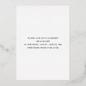 手紙モダン卒業金ゴールド写真卒業 箔招待状 (裏面)