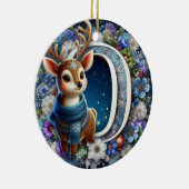 手紙ユニークO、トナカイ、クリスマス セラミックオーナメント (右)
