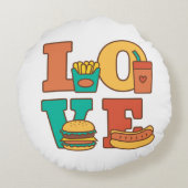 手紙愛ジャンクフード部屋Décor ラウンドクッション (裏面)