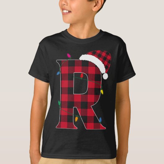 手紙素晴らしRイニシャル名水牛プレイドキリスト Tシャツ (正面)