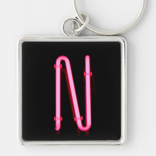 手紙"N"のネオンライトのモノグラム キーホルダー (正面)