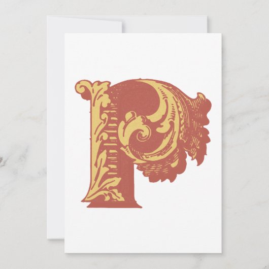 手紙「P」刺繍エレガント入 招待状 (正面)