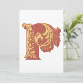 手紙「P」刺繍エレガント入 招待状 (スタンド正面)