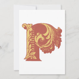 手紙「P」刺繍エレガント入 招待状