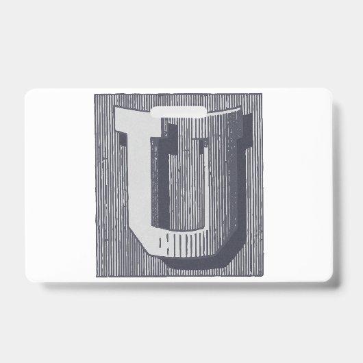 手紙「U」刺繍エレガント入 バッジ (Front)