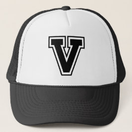 手紙"V"モノグラムTrucker Hat キャップ