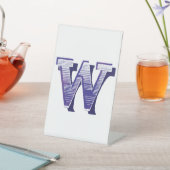 手紙「W」刺繍エレガント入 台座サイン (インサイチュ)