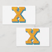 手紙「X」刺繍エレガント入 名刺 (正面/裏面)