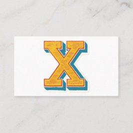 手紙「X」刺繍エレガント入 名刺
