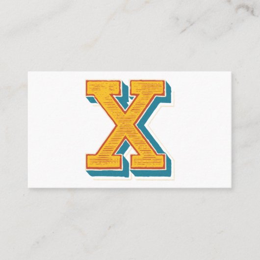 手紙「X」刺繍エレガント入 名刺 (正面)