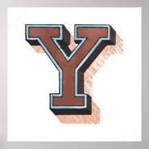 手紙「Y」刺繍エレガント入