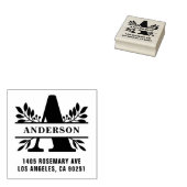 手紙Aのクラシックの葉の家族のモノグラムのアドレス ラバースタンプ (押印)