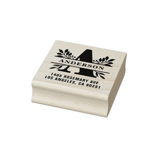 手紙Aのクラシックの葉の家族のモノグラムのアドレス ラバースタンプ (スタンプ)