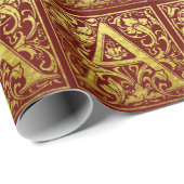 手紙Aの最初の文字フェイク金ゴールドと赤 ラッピングペーパー (ロールコーナー)