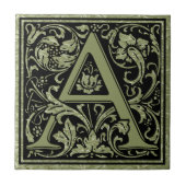 手紙Aの最初の文字モノグラム タイル (正面)