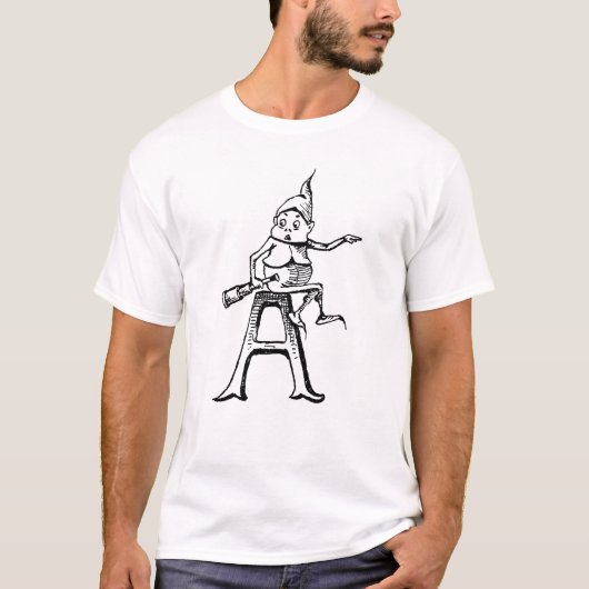 手紙Aの望遠鏡が付いているブラウニー Tシャツ (正面)