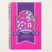 手紙Aアマンダの名前はクレストピンク プランナー手帳 (正面)