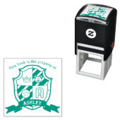 手紙Aクレスト名前をカスタムするは子供の図書館スタンプを持つ セルフインキングスタンプ (インサイチュ)