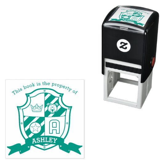 手紙Aクレスト名前をカスタムするは子供の図書館スタンプを持つ セルフインキングスタンプ (インサイチュ)