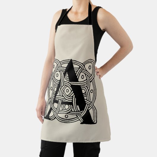 手紙Aヴィンテージケルト結び目模様モノグラム エプロン (インサイチュ)