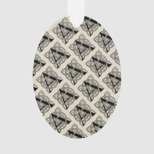 手紙Aヴィンテージケルト結び目模様モノグラム オーナメント (正面)