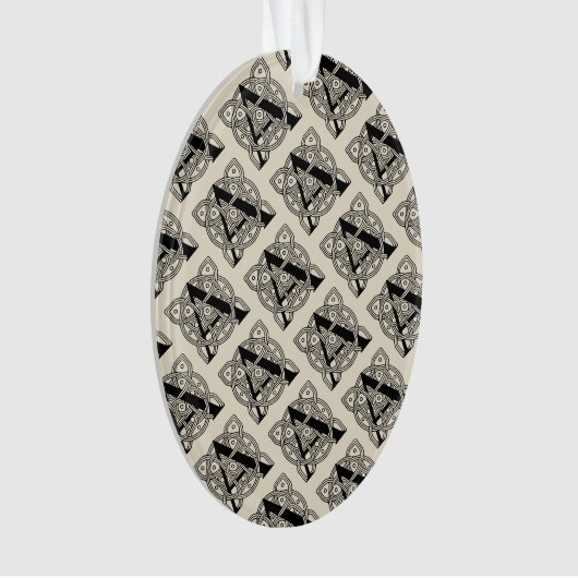 手紙Aヴィンテージケルト結び目模様モノグラム オーナメント (正面)