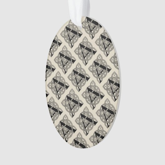 手紙Aヴィンテージケルト結び目模様モノグラム オーナメント (正面)