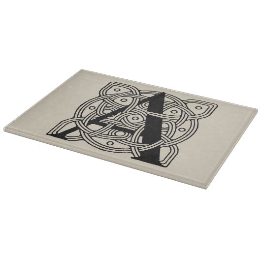 手紙Aヴィンテージケルト結び目模様モノグラム カッティングボード (角)