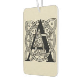 手紙Aヴィンテージケルト結び目模様モノグラム カーエアーフレッシュナー (左)