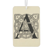 手紙Aヴィンテージケルト結び目模様モノグラム カーエアーフレッシュナー (裏面)