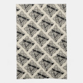 手紙Aヴィンテージケルト結び目模様モノグラム キッチンタオル (縦)