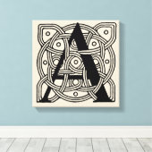 手紙Aヴィンテージケルト結び目模様モノグラム キャンバスプリント (インサイチュ (ウッドフロア))