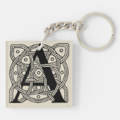 手紙Aヴィンテージケルト結び目模様モノグラム キーホルダー (裏面)