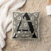 手紙Aヴィンテージケルト結び目模様モノグラム クッション (ブランケット)
