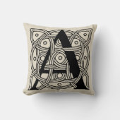 手紙Aヴィンテージケルト結び目模様モノグラム クッション (正面)