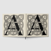 手紙Aヴィンテージケルト結び目模様モノグラム ゲストブック (全面)