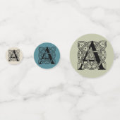 手紙Aヴィンテージケルト結び目模様モノグラム コンフェッティ (裏面)