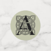 手紙Aヴィンテージケルト結び目模様モノグラム コンフェッティ (スモール正面)