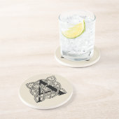 手紙Aヴィンテージケルト結び目模様モノグラム コースター (側面)