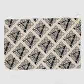 手紙Aヴィンテージケルト結び目模様モノグラム ゴルフタオル (横)