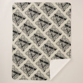 手紙Aヴィンテージケルト結び目模様モノグラム シェルパブランケット (正面)