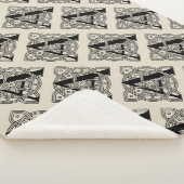 手紙Aヴィンテージケルト結び目模様モノグラム シェルパブランケット (3/4)