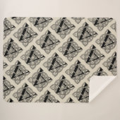 手紙Aヴィンテージケルト結び目模様モノグラム シェルパブランケット (正面(横))