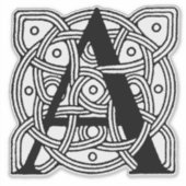 手紙Aヴィンテージケルト結び目模様モノグラム シール (正面)