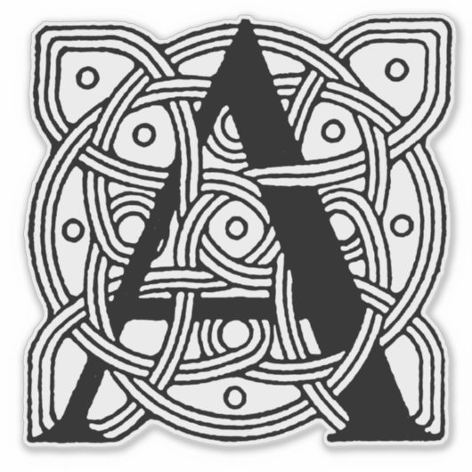 手紙Aヴィンテージケルト結び目模様モノグラム シール (正面)