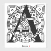 手紙Aヴィンテージケルト結び目模様モノグラム シール (シート)