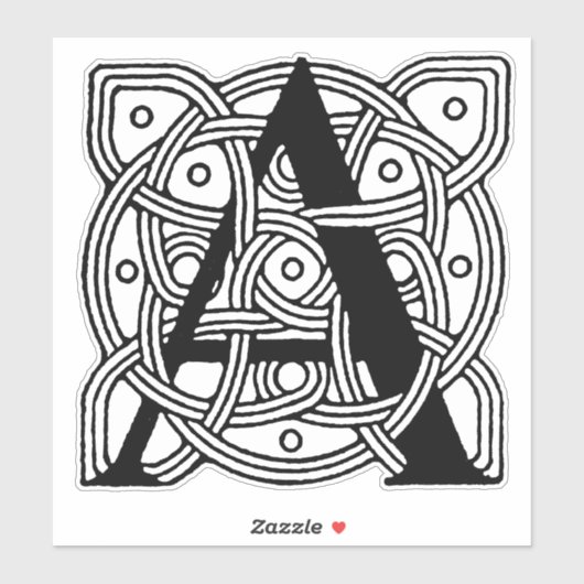 手紙Aヴィンテージケルト結び目模様モノグラム シール (シート)